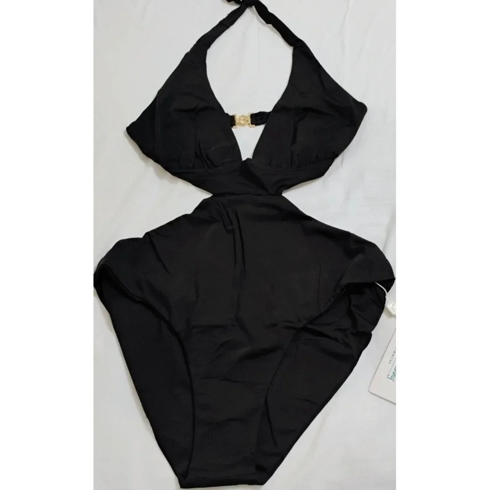 Beach Bunny Nina One‎ Piece Swimsuit Halter Cut Out Full Coverage 3X NWT
